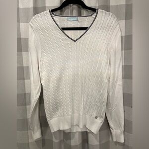 Classic White V-Neck Sweater by